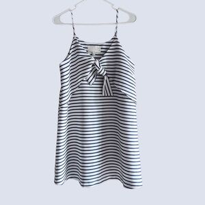 J.O.A‎ Navy & White Striped Sleeveless Dress with Bow Detail - Size Medium